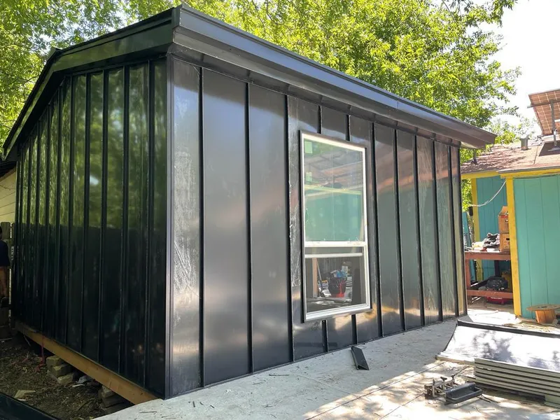 Black standing seam metal wall panels for Metal Roof Installation in Red Bank